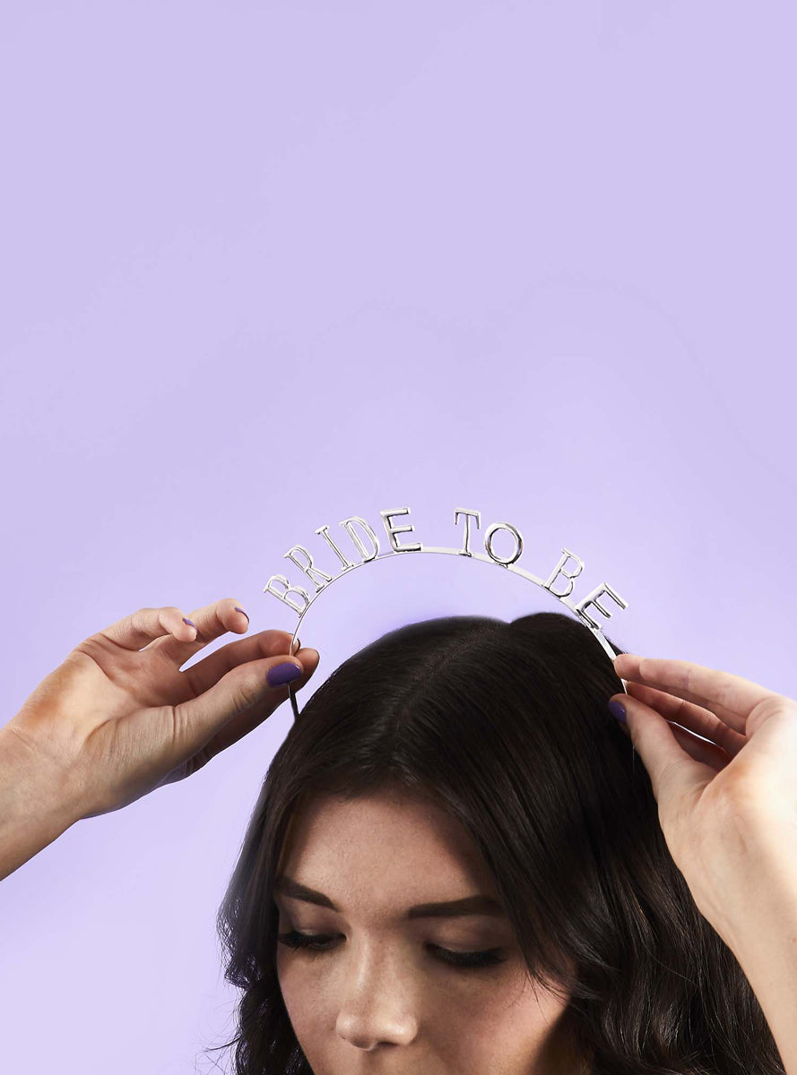 Bride Squad Silver Bride To Be Hens Night Headband — Lifestyle Image 1