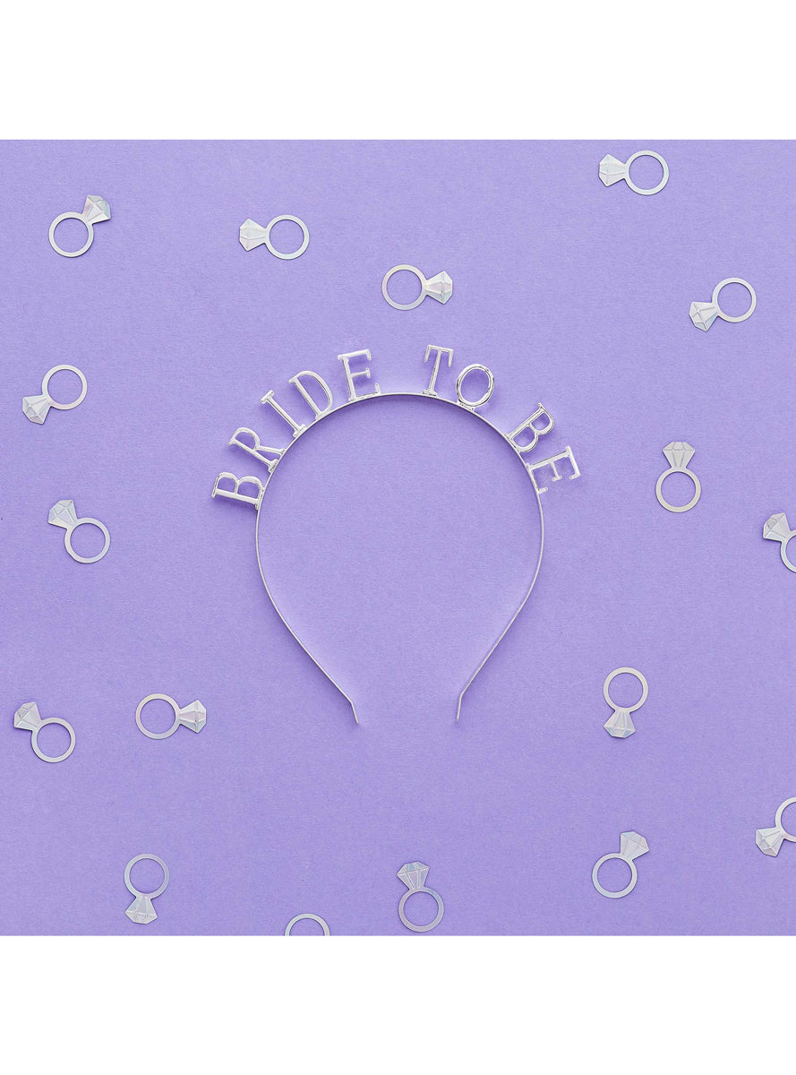 Bride Squad Silver Bride To Be Hens Night Headband — Lifestyle Image 2