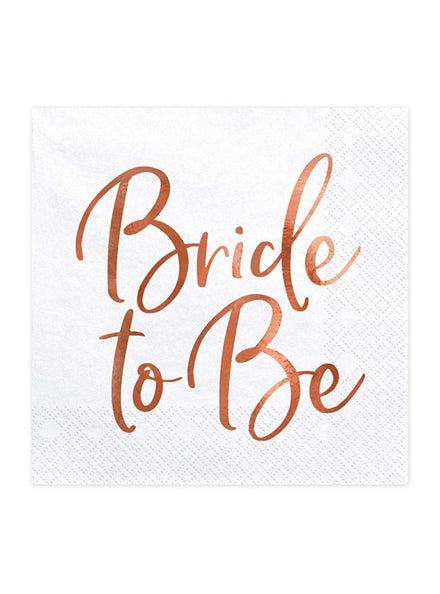 Bride To Be 20 Pack Rose Gold Lunch Napkins — Main Image