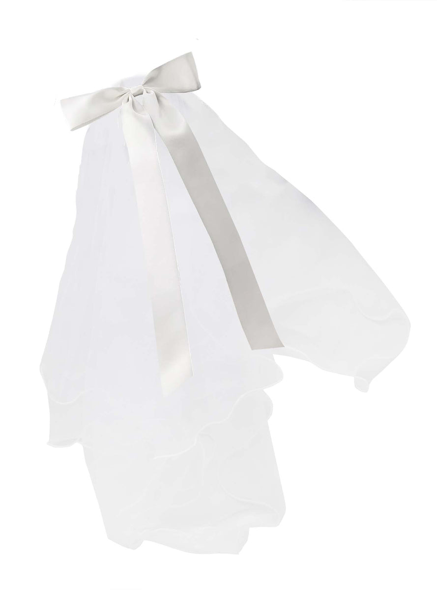 Bride To Be White Hens Night Veil With Bow — Alternative Image