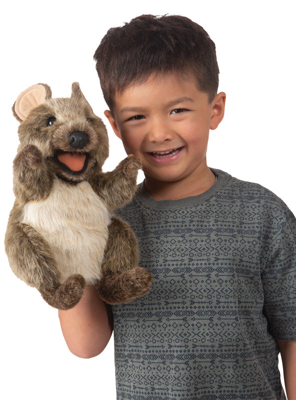 Brown Fluffy Quokka Hand Puppet - Alternate Image 1