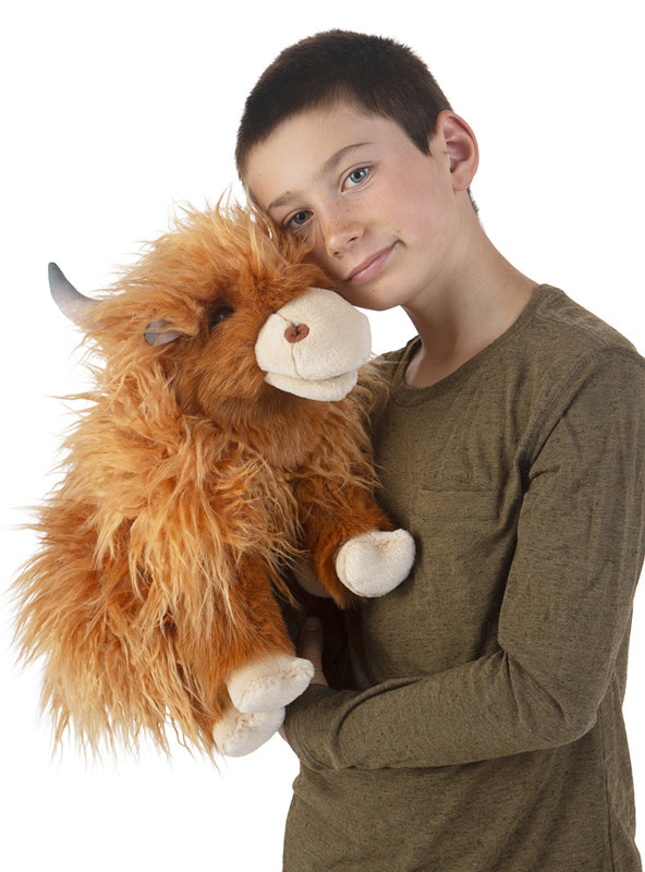 Brown Highland Cow Hand Puppet - Alternate Image 1