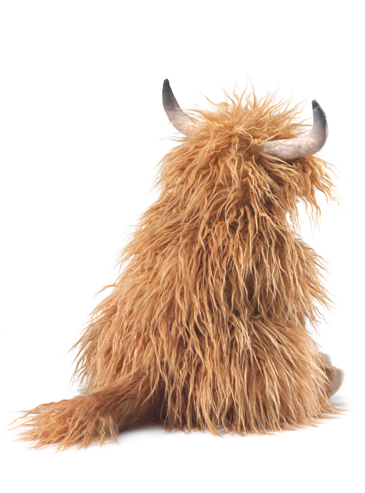 Brown Highland Cow Hand Puppet - Back Image