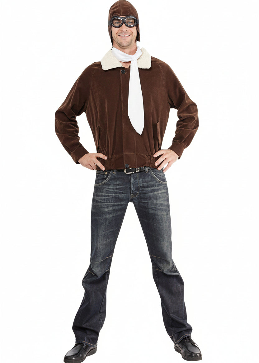 Brown Pilot Costume For Men