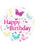 Image of Birthday Butterflies 45cm White Foil Balloon