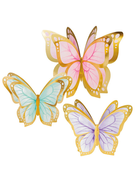 Butterfly Shimmer 3 Pack 3D Party Centerpieces – Main Image