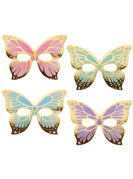 Butterfly Shimmer 8 Pack Assorted Paper Party Masks – Main Image
