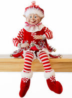 Candy Striped 65cm Boy Elf Christmas Decoration - Main Image