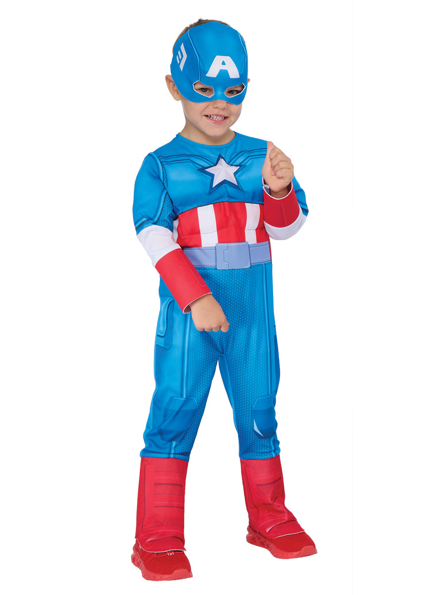 Captain America Deluxe Toddler Boys Marvel Superhero Costume – Alternative Image 2