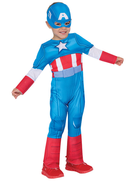 Captain America Deluxe Toddler Boys Marvel Superhero Costume – Main Image