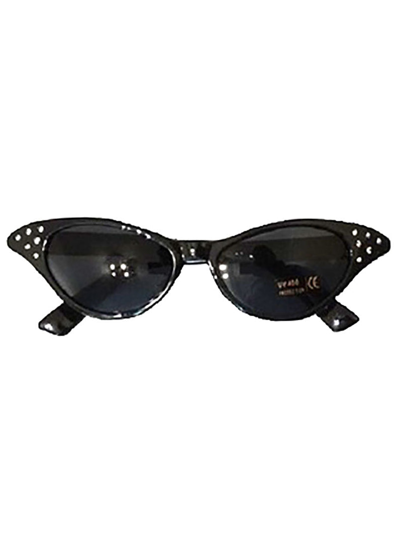 Black Cat Eye 50s Glasses With Diamantes