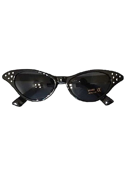Black Cat Eye 50s Glasses With Diamantes