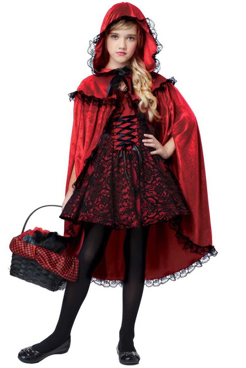 Girls Gothic Red Riding Hood Halloween Costume