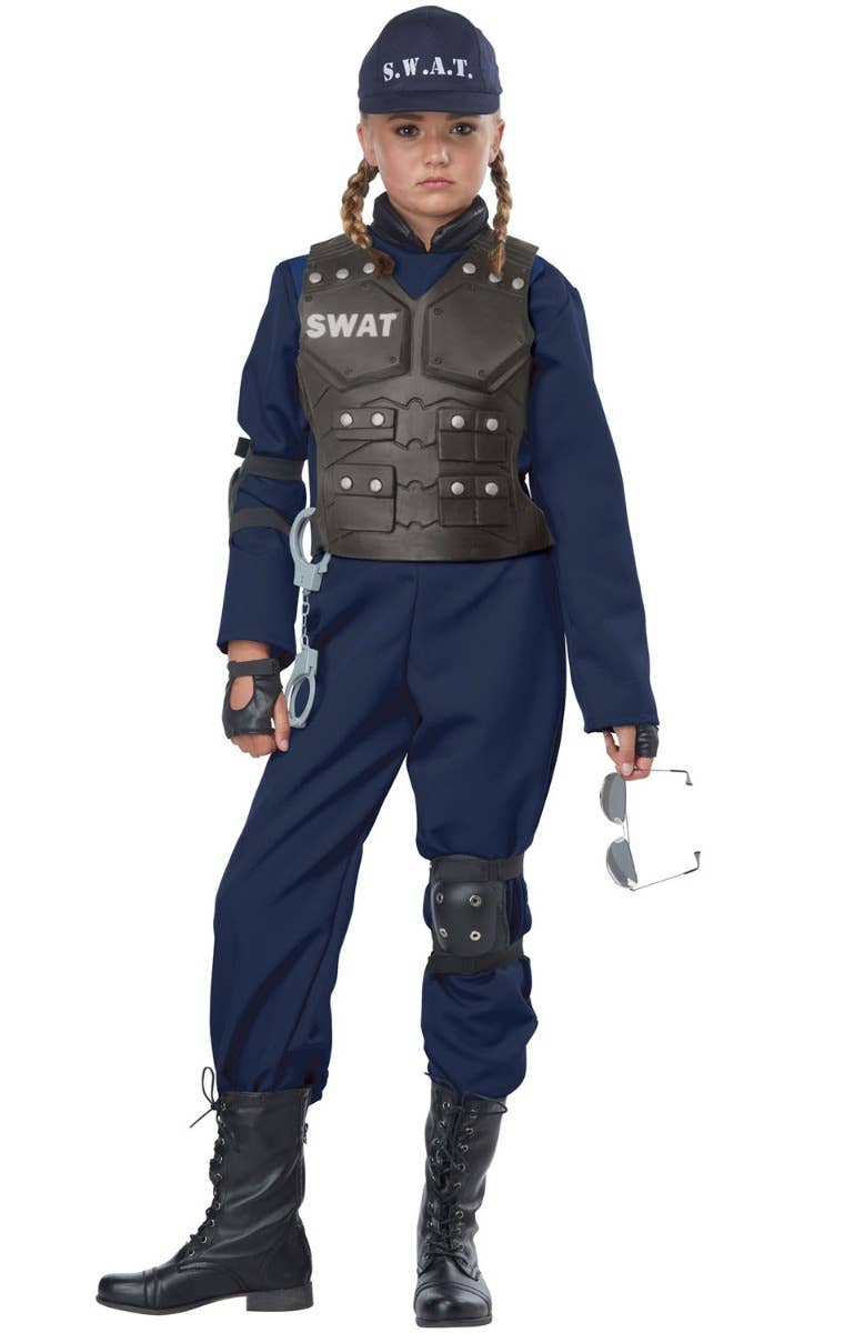 Junior SWAT Officer Kids Police Dress Up Costume - Alternate Image