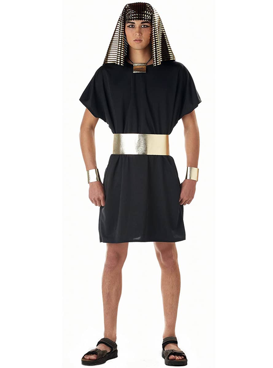 King Tut Men's Egyptian Pharaoh Costume Black and Gold Main Image
