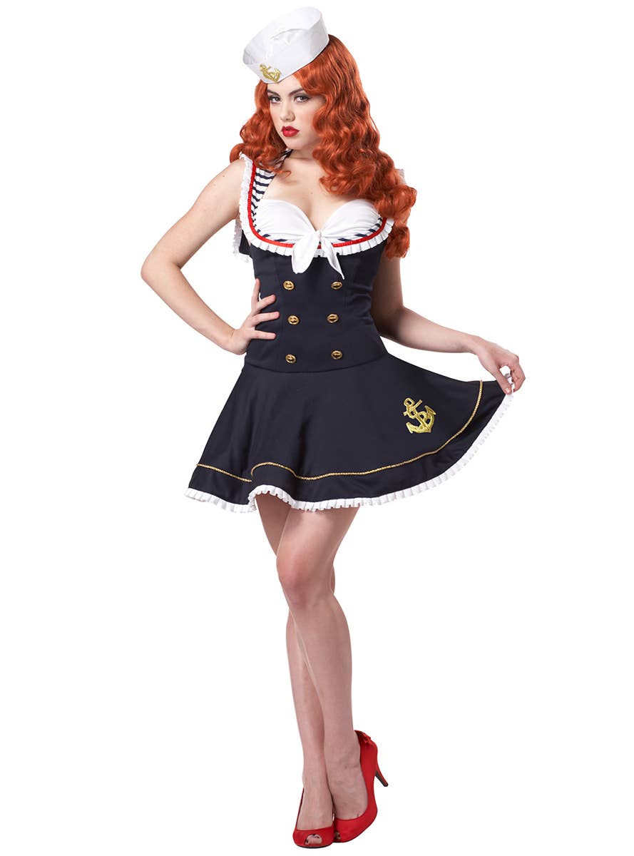 1940's Pin Up Sailor Sexy Women's Costume Main View