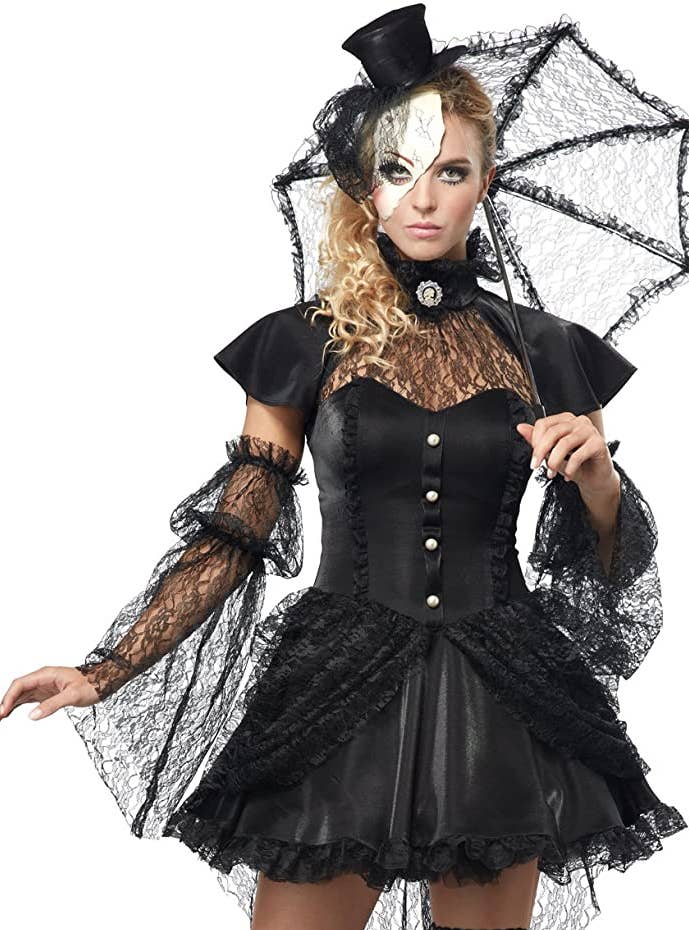 Womens Victorian Doll Costume Black Doll Womens Halloween Costume