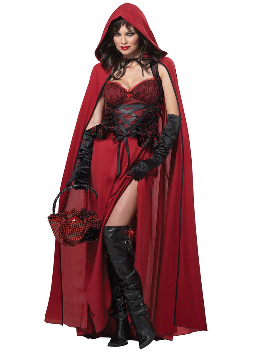 Womens Sexy Dark Red Riding Hood Halloween Costume for Adults - Main Image