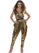 70s Disco Glitz and Glamour Women's Metallic Gold Costume - Main Image