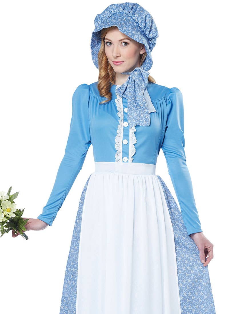 Pioneer Early Settler Olden Days Women's Colonial Costume - Close up Image