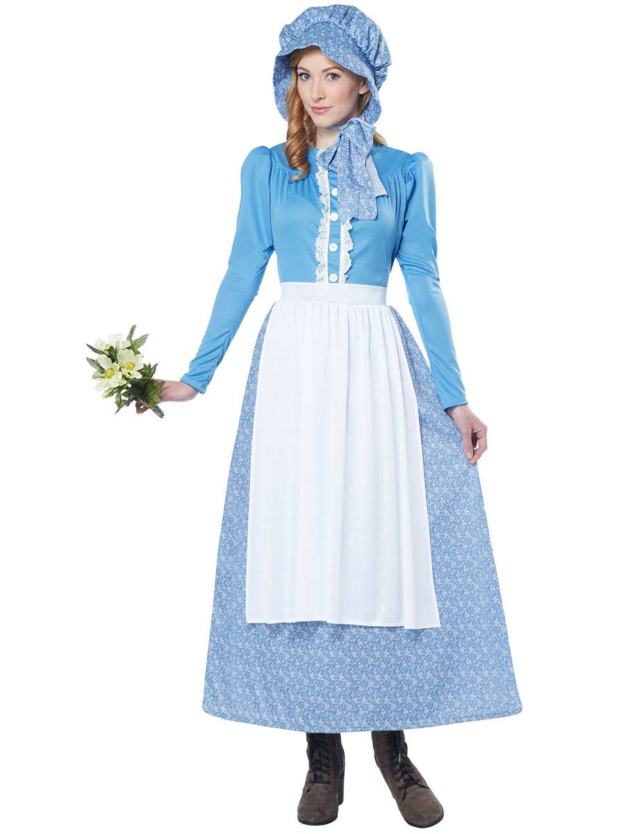 Pioneer Early Settler Olden Days Women's Colonial Costume - Main Image