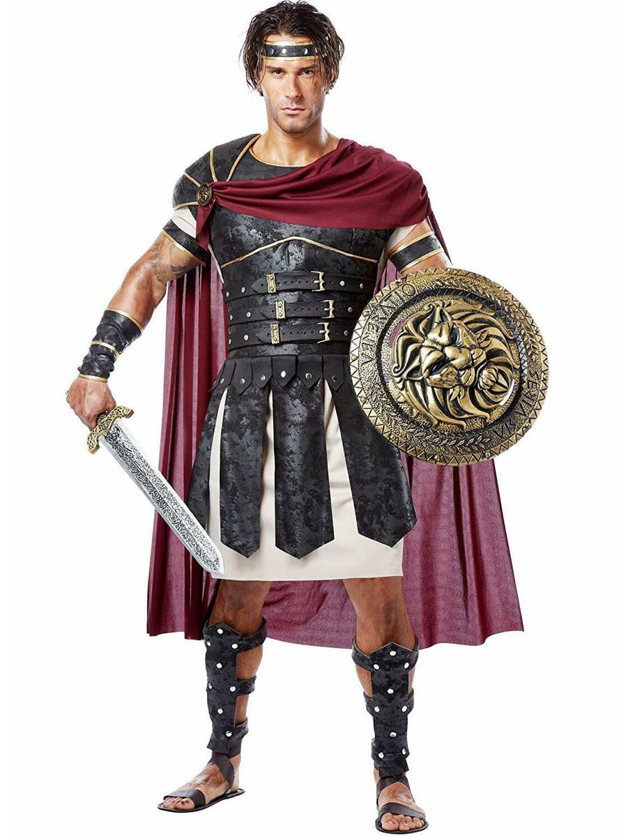 Men's Roman Gladiator Historical Costume Front View
