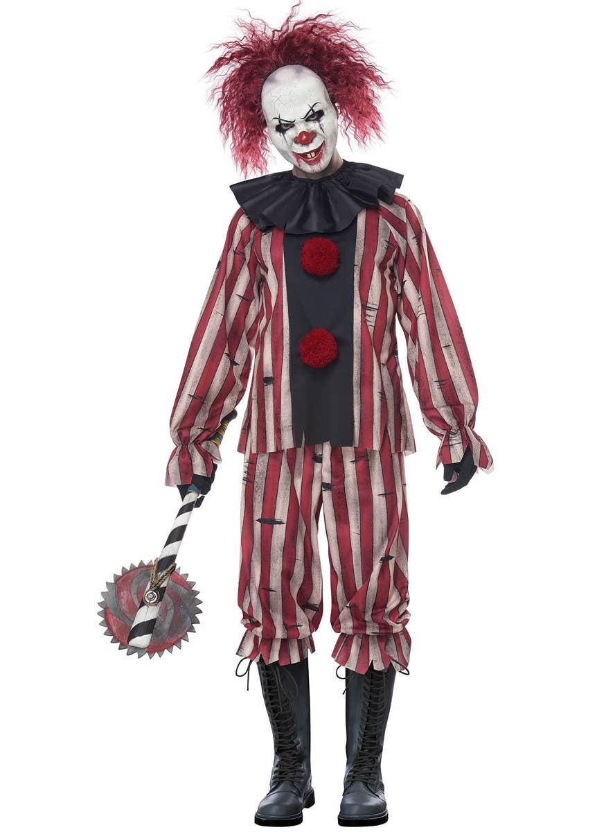 Men's Nightmare Horror Clown Halloween Fancy Dress Costume Main Image