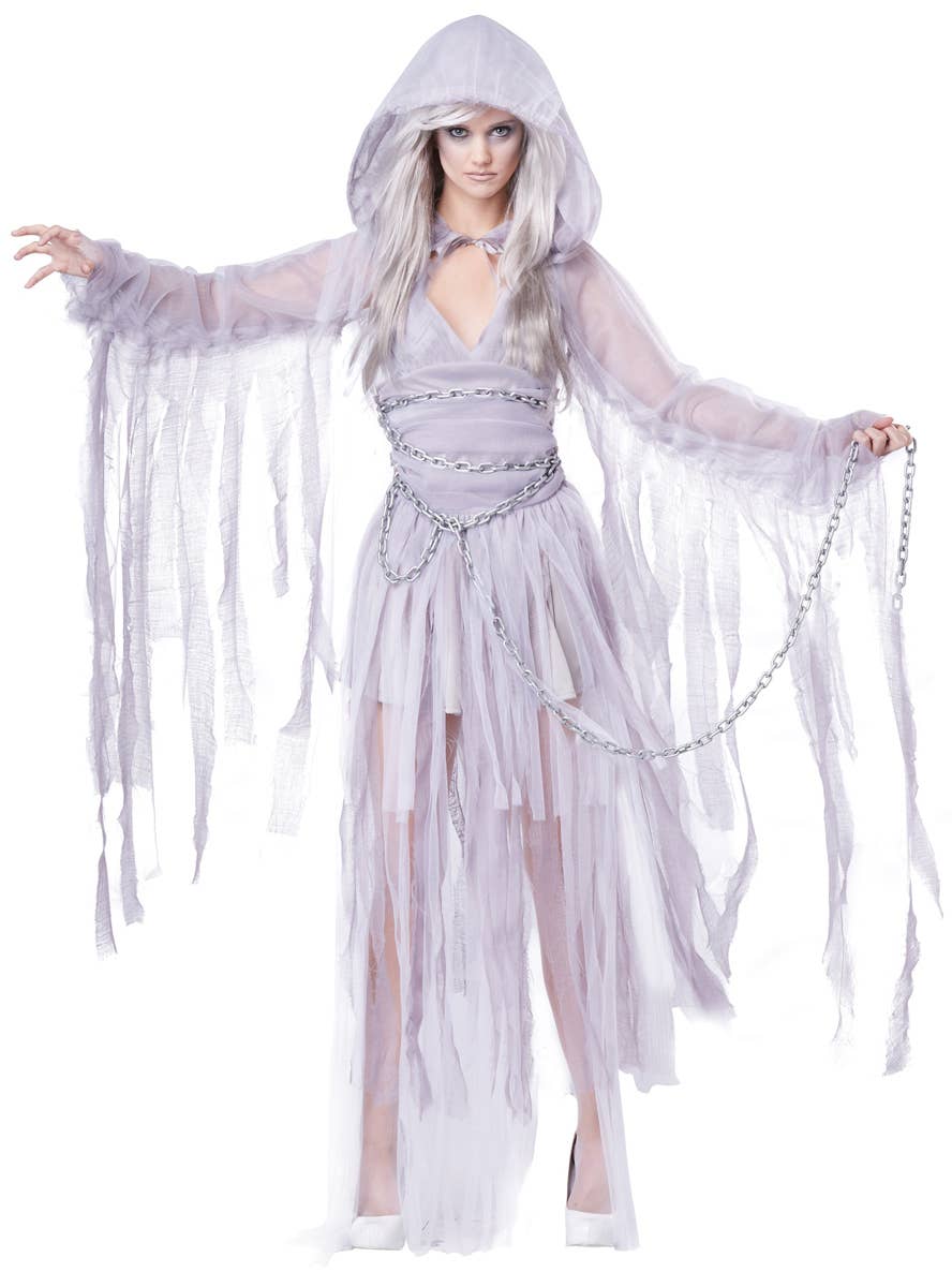 Women's Haunting Beauty Ghost Halloween Costume Dress Front View