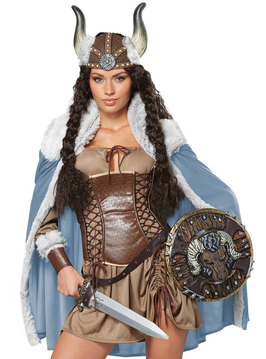 Women's Sexy Viking Vixen Costume Close View