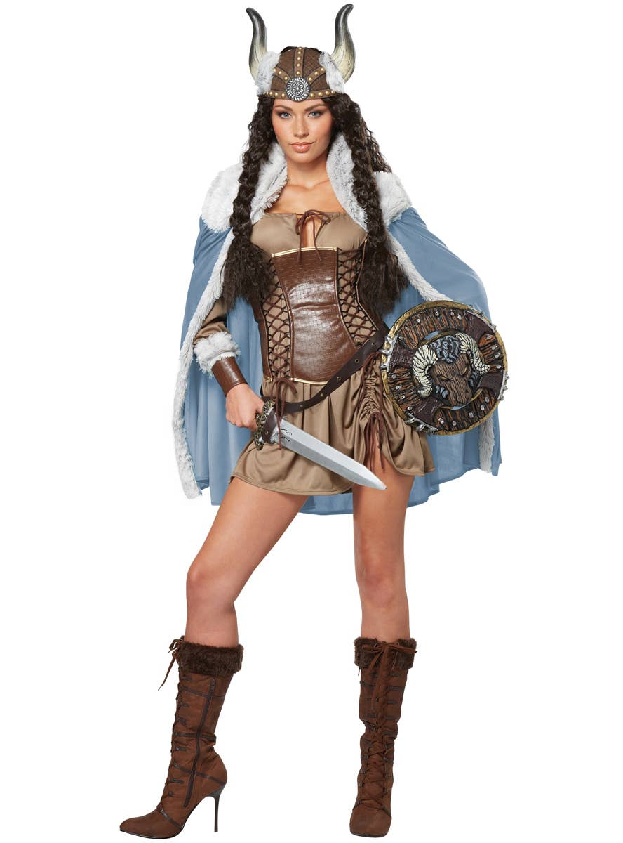 Women's Sexy Viking Vixen Costume Front View