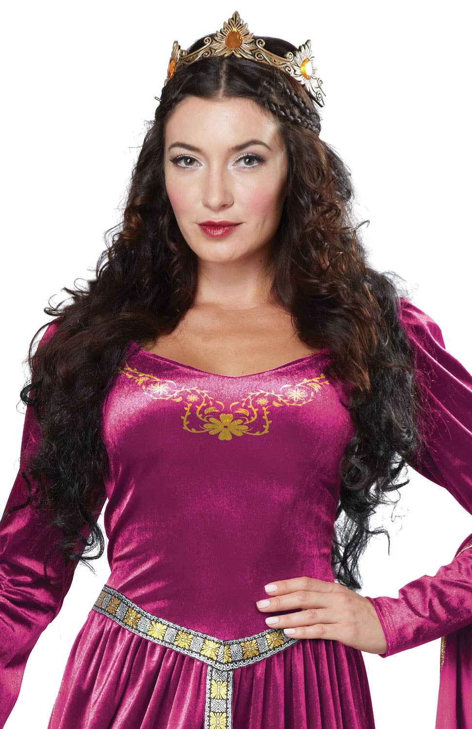 Lady Guinevere Berry Fancy Dress Adult's Medieval Costume Close Up Image