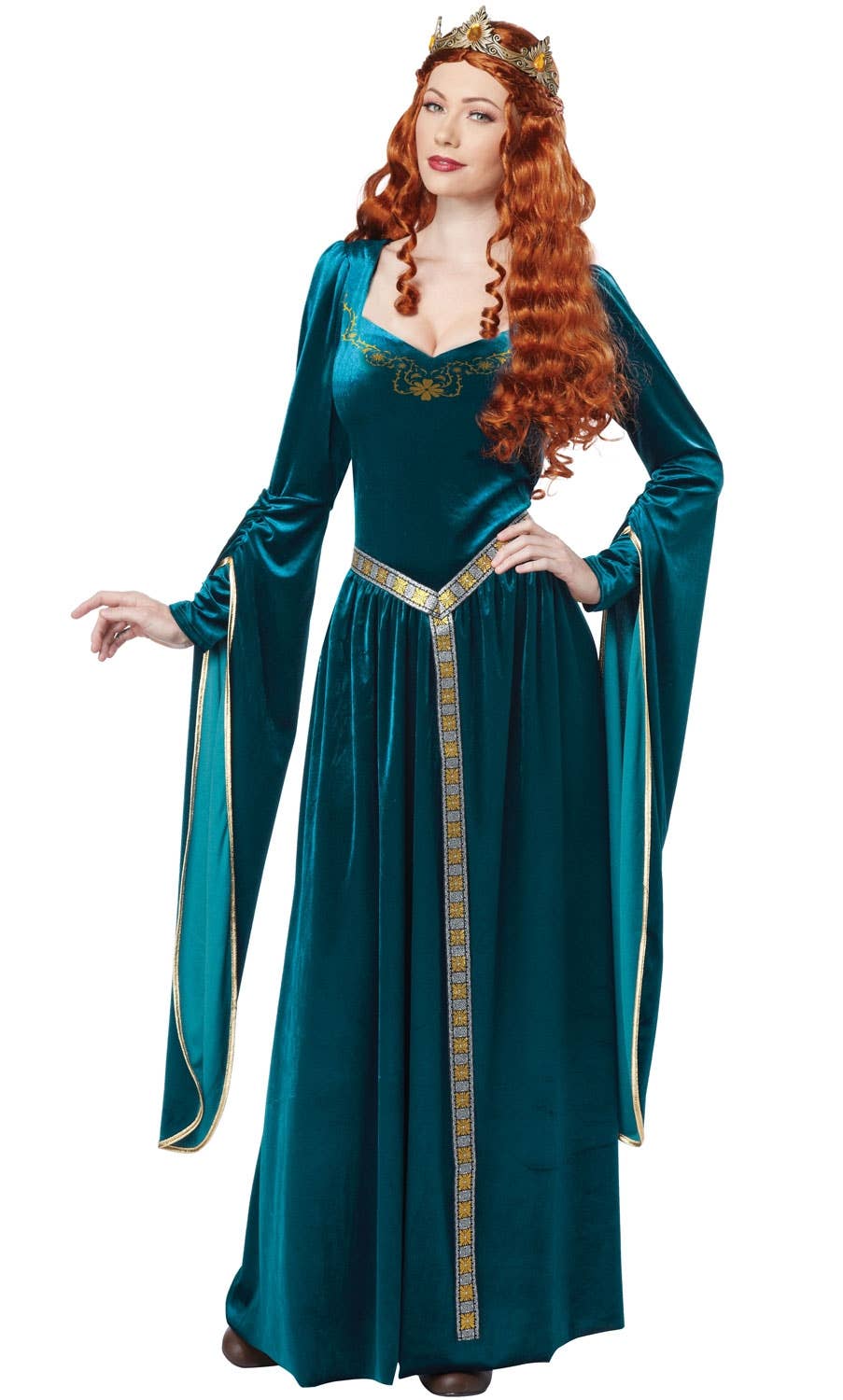 Emerald Green Long Open Arm Renaissance Dress