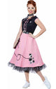 Women's Pink and Black Poodle 50s Skirt Retro Costume - Main Image 