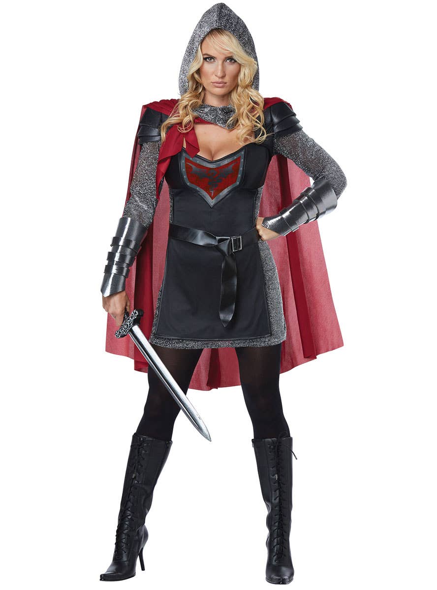 Women's Valorous Medieval Knight Fancy Dress Costume