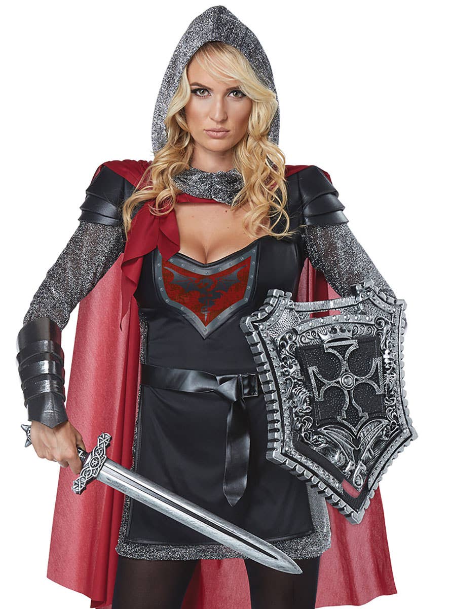 Women's Valorous Medieval Knight Fancy Dress Costume