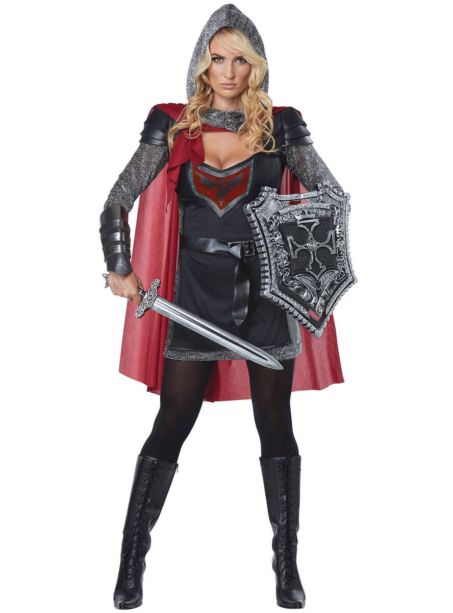 Women's Valorous Medieval Knight Fancy Dress Costume