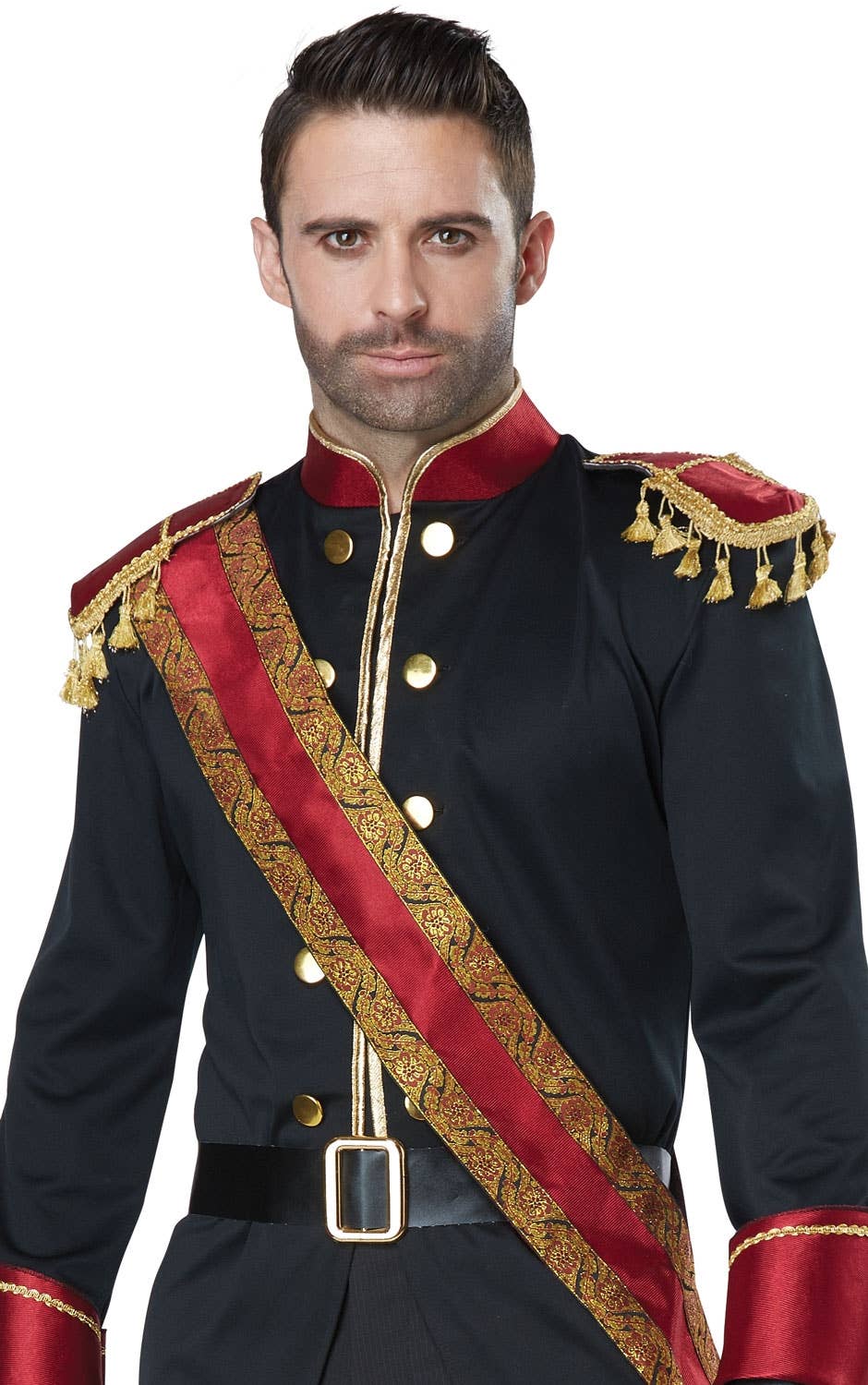 Men's Dark Prince Red and Black Storybook Costume Close Image