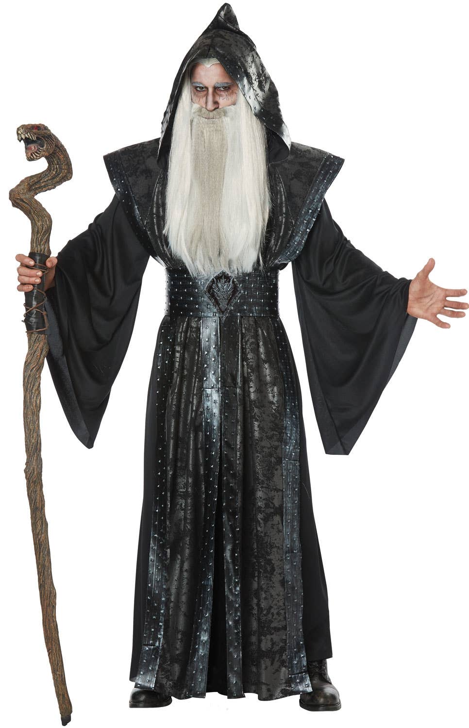 Men's Dark Wizard Robe Halloween Fancy Dress Costume Main Image