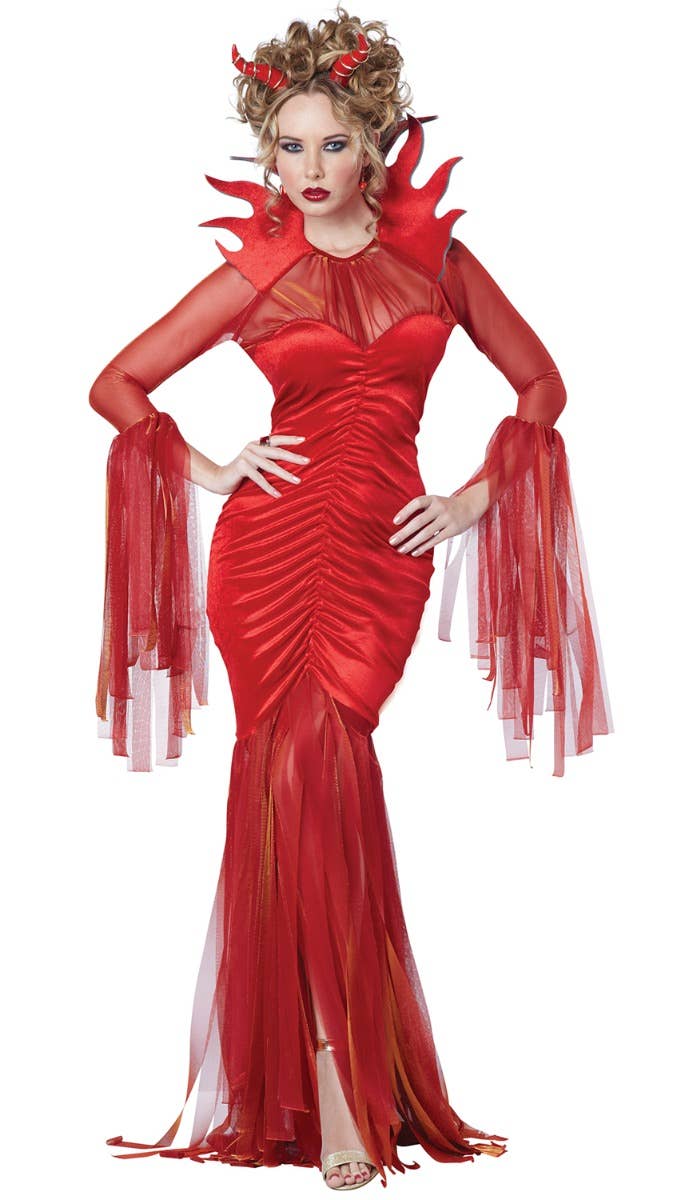 Women's Sexy Red Devilish Diva Halloween Costume Main Image