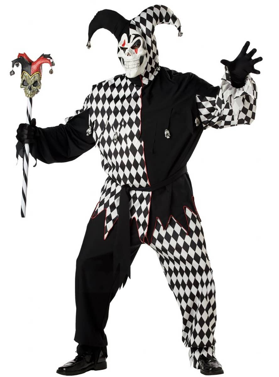 Plus Size Evil Jester Men's Costume Front View