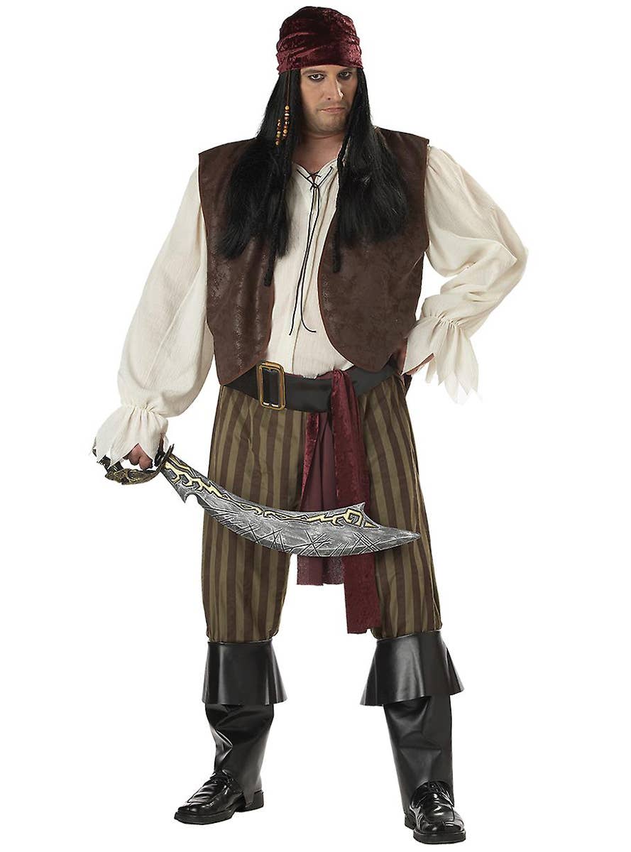 Men's Plus Size Rogue Pirate Costume Main Image