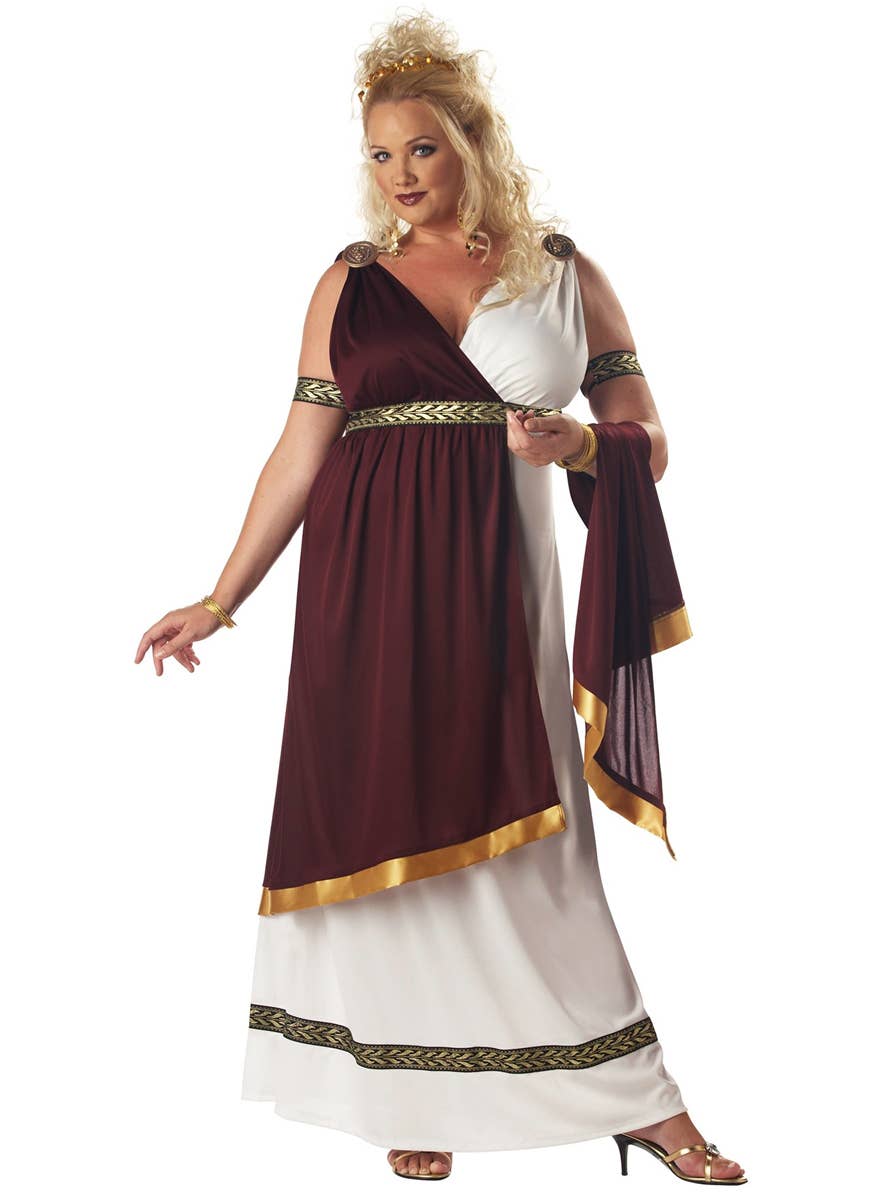 Womens Roman Empress Plus Size Fancy Dress Costume - Main Image