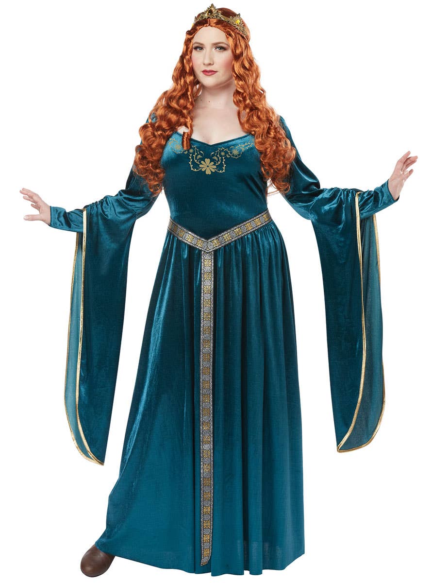 Plus Size Women's Lady Guinevere Medieval Renaissance Costume Main Image