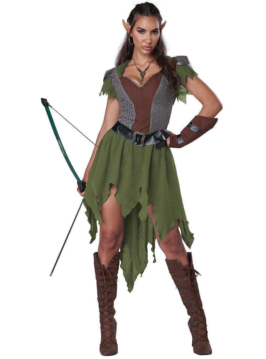 Medieval Elven Hunter Women's Costume - Front Image