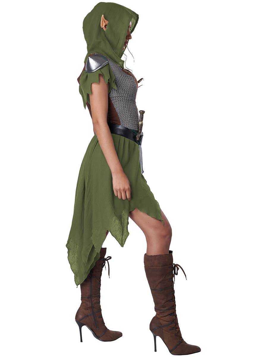 Medieval Elven Hunter Women's Costume - Side Image
