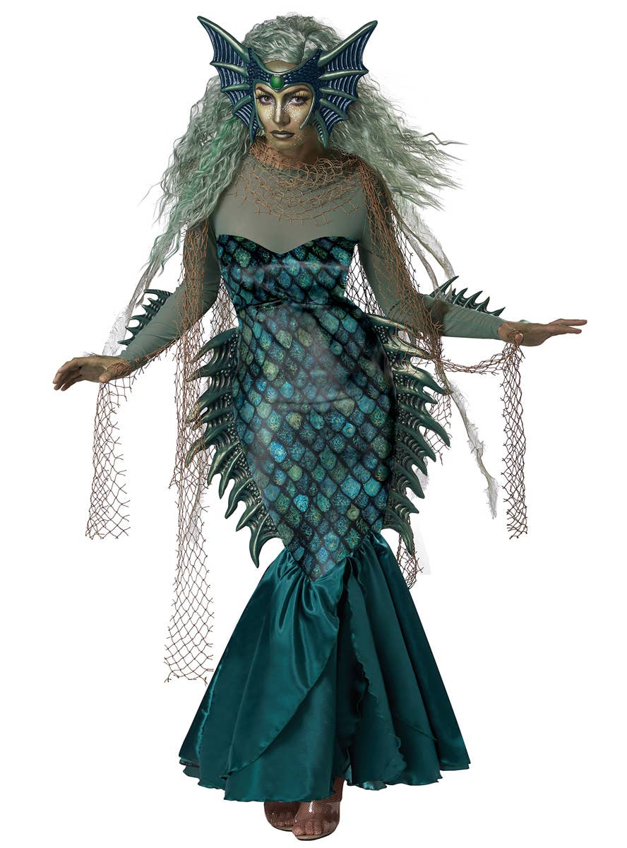 Deluxe Dark Sea Siren Women's Halloween Costume - Front Image