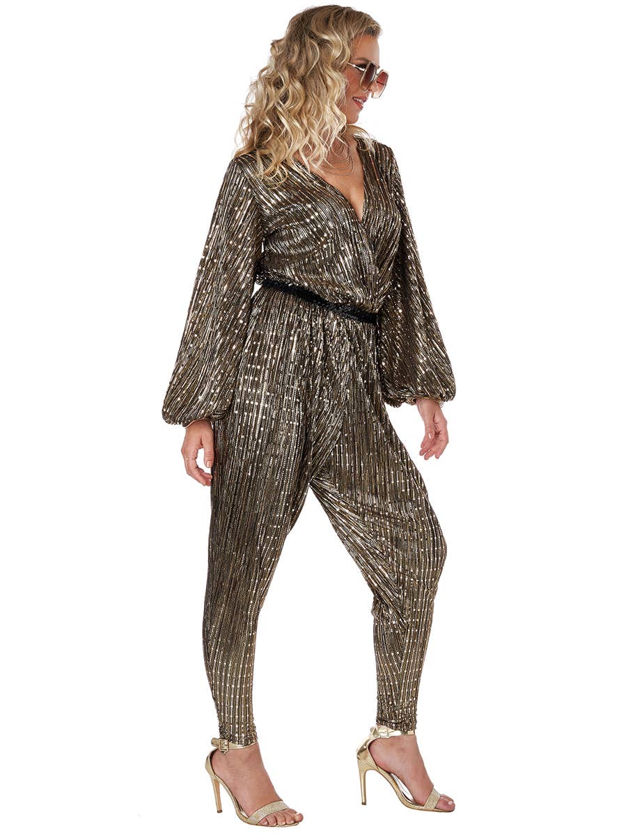70s Metallic Gold Womens Costume