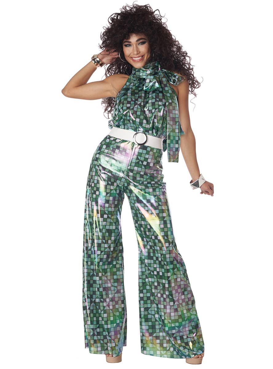 Green Checkered 70s Disco Costume for Women Womens 1970s Costume — free download