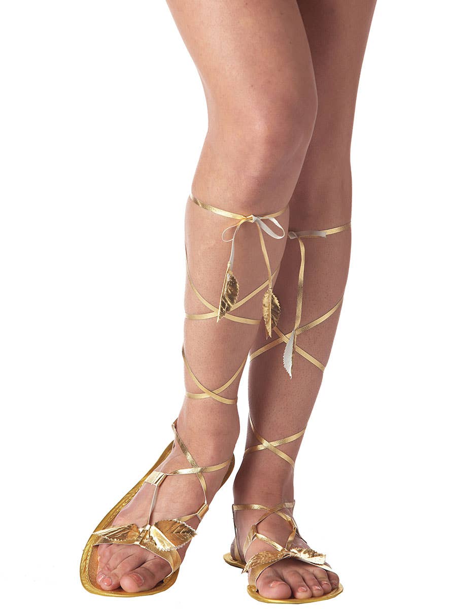Women's Goddess Gold Strappy Costume Sandals
