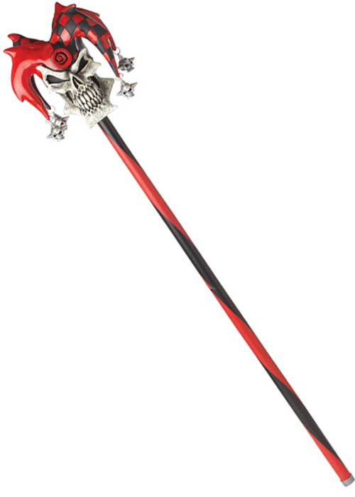Red Psycho Jester Cane Hallowen Costume Accessory - Main Image